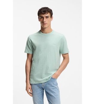 BOSS para hombre. 50508243 Camiseta Punto Logo turquesa (S), Casual, Algodón, Manga corta