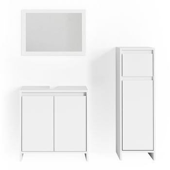 Conjunto De Muebles De Baño Emma 3 Piezas, Con Mueble Alto Vicco