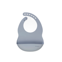 babero de silicona gris