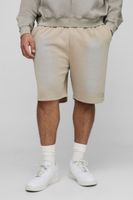 plus loose fit spray wash print jersey shorts beige