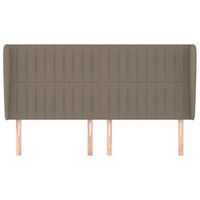 cabecero cama mueble de dormitorio con orejas de tela 183 x 23 x 118128 cm gris topo m020003449