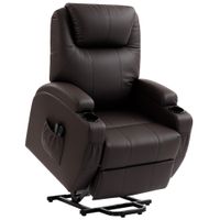 homcom sillon elevador sillon relax con ayuda para incorporarse incl mando a distancia portavasos respaldo ajustable marron   aosom espana
