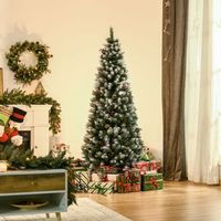 arbol de navidad artificial de acero pvc homcom 65x65x180 cm-verde