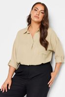 yours blusa beige con media tapeta mujer curvy y tallas grandes yours
