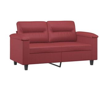 Vidaxl sofá de 2 plazas de cuero sintético rojo vino 120 cm