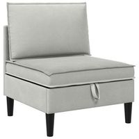 sofa intermedio con almacenamiento gris claro terciopelo vidaxl