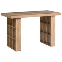 escritorio para oficina en casa estilo escandinavo con almacenaje de mdf 120 x 60 cm 18 estantes marron claro elura