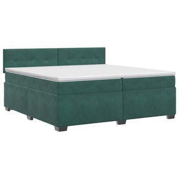 Cama Tapizada 202x180x88 Cm Terciopelo - Verde