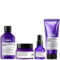 loreal professionnel keratin alpha sleek shampoo hair mask hair serum  smooth transformer bundle