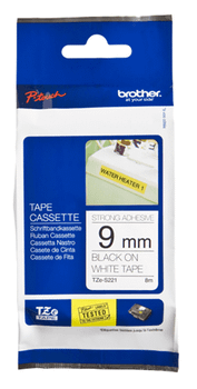Tape/9mm black on white f P-Touch TZE