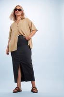 yours falda larga vaquera negra mujer curvy y tallas grandes yours