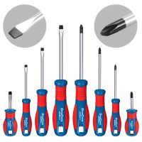 juego de destornilladores phillips y planos punta magnetica de acero crv tratado termicamente mango con agarre tpr 3 5 6 8 mm ph0 ph1 ph2 ph3 herramientas manuales