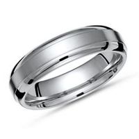 anillo mate titanio con bordes pulidos en 6mm