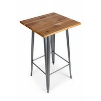 mesa torix alta madera natural 60 cm de madera 1086060 cm - gris metalizado