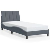 cama para adulto  cama individual  estructura cama con luces led terciopelo gris oscuro 80x200 cm cfw248031