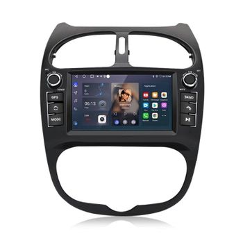 Autoradio JUNSUN para Peugeot 206 2GB RAM 64GB Android 15 CarPlay GPS Bluetooth