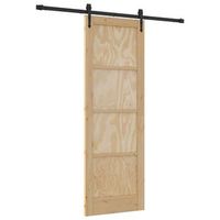 puerta corredera orkdal natural y negro 735 x 211 cm vidaxl