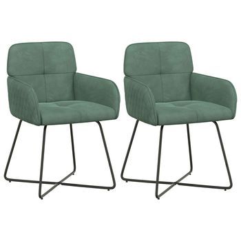 Sillas De Comedor 2 Uds. Terciopelo Verde Mar 59 X 56,5 X 86 Cm Vidaxl