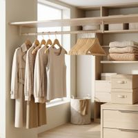 20 perchas para armario de madera de abedul natural