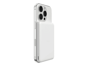 Powerbank - Belkin BPD010hqWH, 5000 mAh, 1x USB Tipo-C y Módulo Magnético de Carga Inalámbrica, 7.5W, Blanco