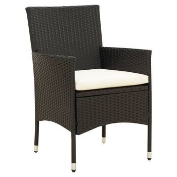 Pack 2 Uds Sillas De Jardín | Silla De Exterior | Sillón Con Cojines Ratán Sintético Negro
