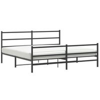 cama matrimonial  cama para adultos  estructura de cama con cabecero y estribo metal negro 193x203cm