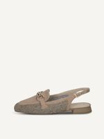 caprice ballerina brown made of leather and synthetic with trapeze heel size 39