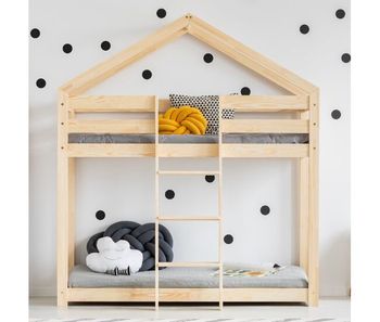 Litera casita 70x140 con somier hortense madera
