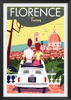cartel viaje a florencia con marco negro 40x60 cm