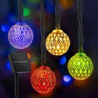 cadena de luces marroquies con energia solar para exteriores 100 led 395 pies globo de luces de hadas con 8 modos de iluminacion luces solares