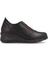 de marila deportiva elegante de piel para mujer con plantilla acolchad negro