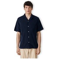 portuguese flannel camisa manga larga cord camp collar shirt - navy para hombre