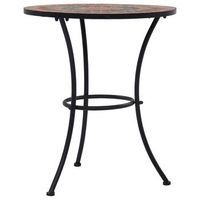 mesa de jardin  mesa bistro de mosaico ceramica naranjagris 60 cm