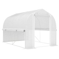 outsunny invernadero de tunel de 3x2x2 m con paredes laterales enrollables cubierta de plastico anti-uv y marco de acero galvanizado   aosom espana