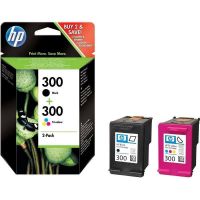 hp 300 pack 2 cartuchos tinta original negro  tricolor