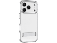 funda movil - cellularline clear stand para iphone 17 pro esquinas reforzadas anti-amarilleo con soporte integrado antibacteriana transparente