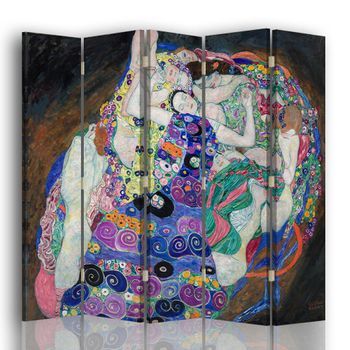 Legendarte - Biombo La Virgen - Gustav Klimt - Separador De Ambientes Para Interiores Cm. 180x170 (5 Paneles)