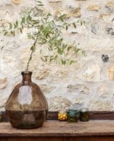 jarron de vidrio reciclado en beige 45x45x50cm