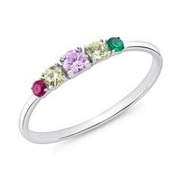 anillo para mujer de plata 925 con circonitas de colores