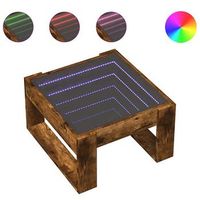 mesa de centro con infinity led roble ahumado 50x53x30 cm vidaxl