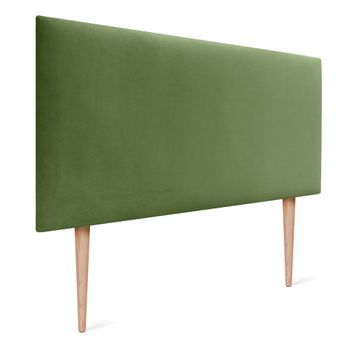 Dhome Cabecero De Terciopelo Liso 80x105 Con Patas Camas 80/90 - Verde Selva
