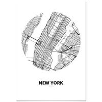 panorama cuadro de aluminio mapa circulo de nueva york 70x100 cm