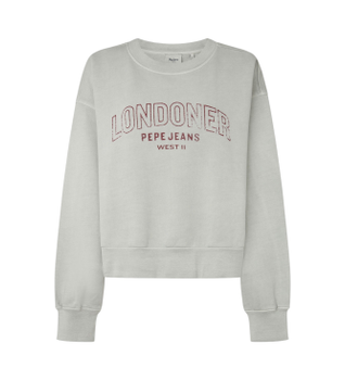 Pepe Jeans para mujer. PL581464 Sudadera Fiorelina gris (XS), Casual, Algodón