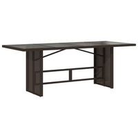 mesa de jardin  mesa de exterior superficie de vidrio ratan pe marron 190x80x74cm