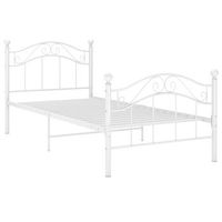 cama individual  cama para adultos  estructura de cama de metal blanco 90x200 cm