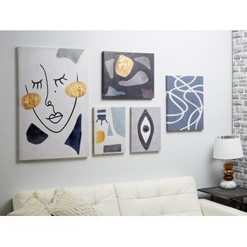 Lienzo  Abstracto Azul 50% Al Oleo S/5 60x2x90 Cm