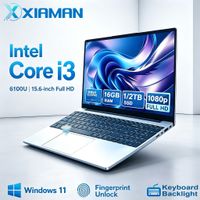 portatiles empresariales xiaman de 156 pulgadas intel core i3-6100u portatil ultrafino 16 gb de ram 1 tb ssd teclado retroiluminado desbloqueo por huella dactilar para juegos de oficina