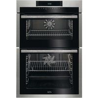 aeg dce731110m electric double oven - stainless steel  black stainless steel