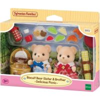 set de picnic sylvanian families 5852 con hermanos oso biscuit