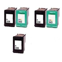 compatible multipack hp photosmart c3140 printer ink cartridges 5 pack -c8765ee